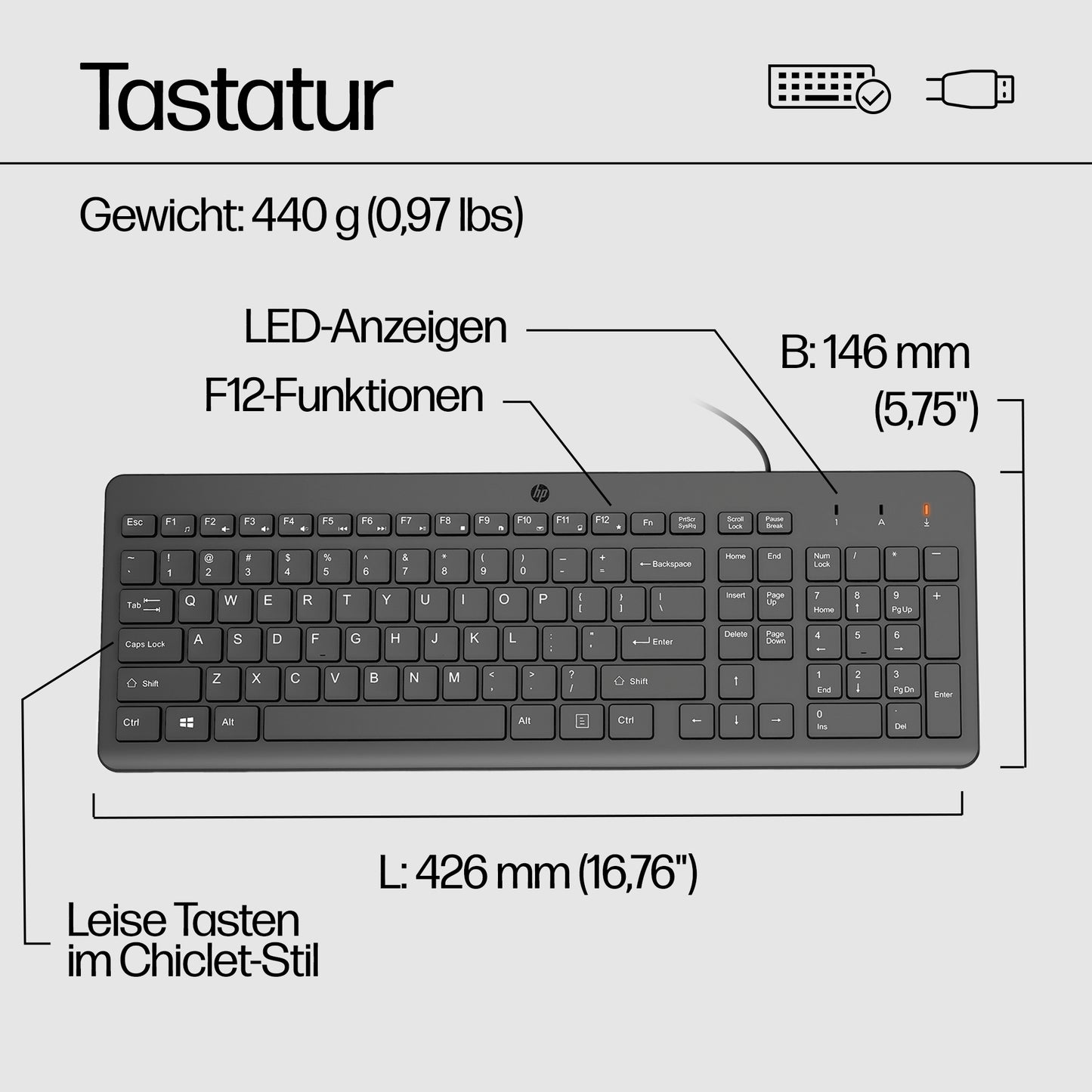 HP INC. 150 Wired Keyboard and Mouse - QWERTY