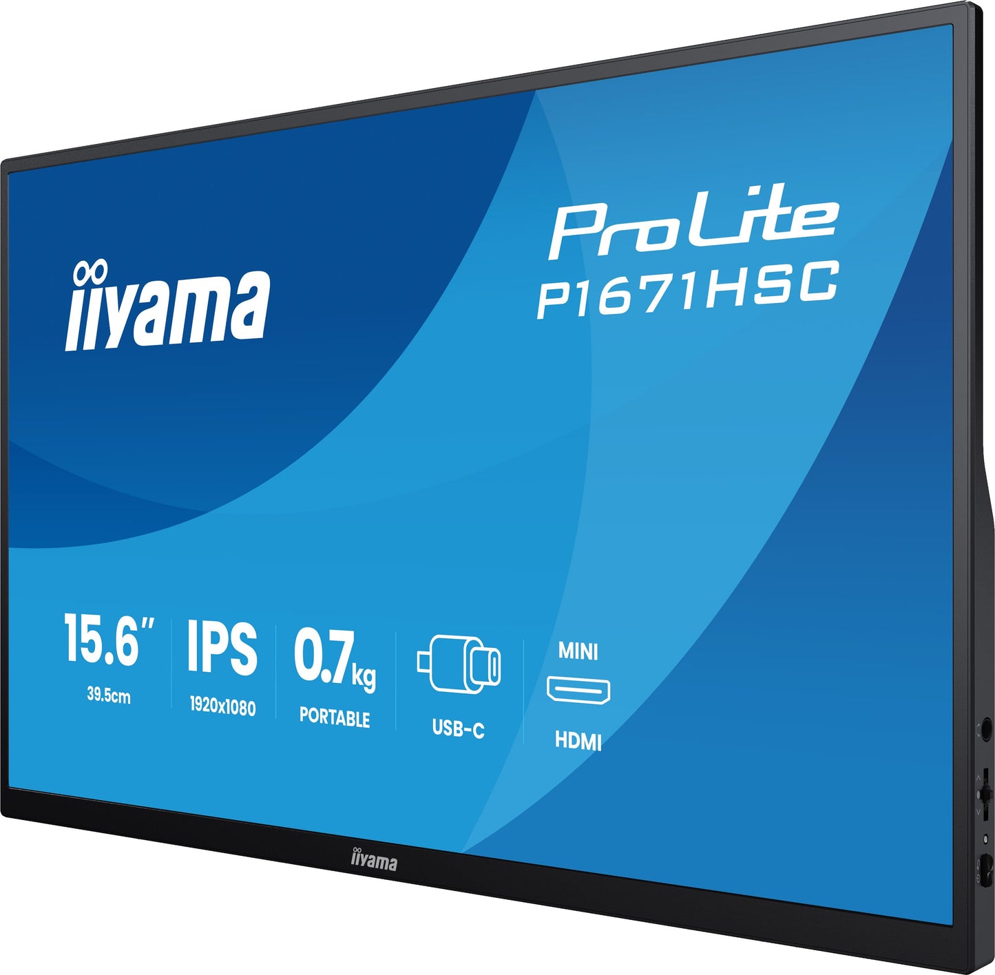 IIYAMA Prolite 15,6 inch Portable Full HD IPS Monitor - USB-C with leather cover