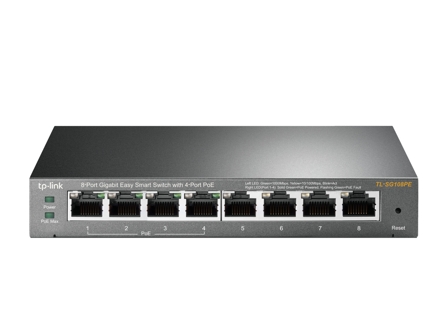 TP-LINK TL-SG108PE - SWITCH - 8 Port - 4x PoE - 55 Watt