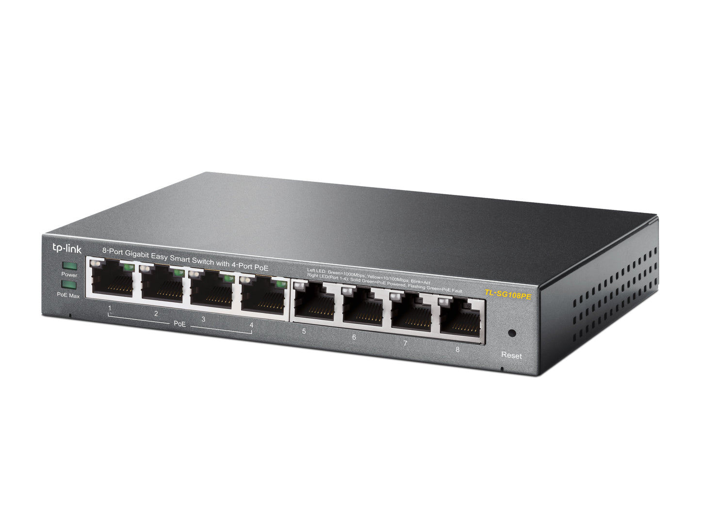 TP-LINK TL-SG108PE - SWITCH - 8 Port - 4x PoE - 55 Watt