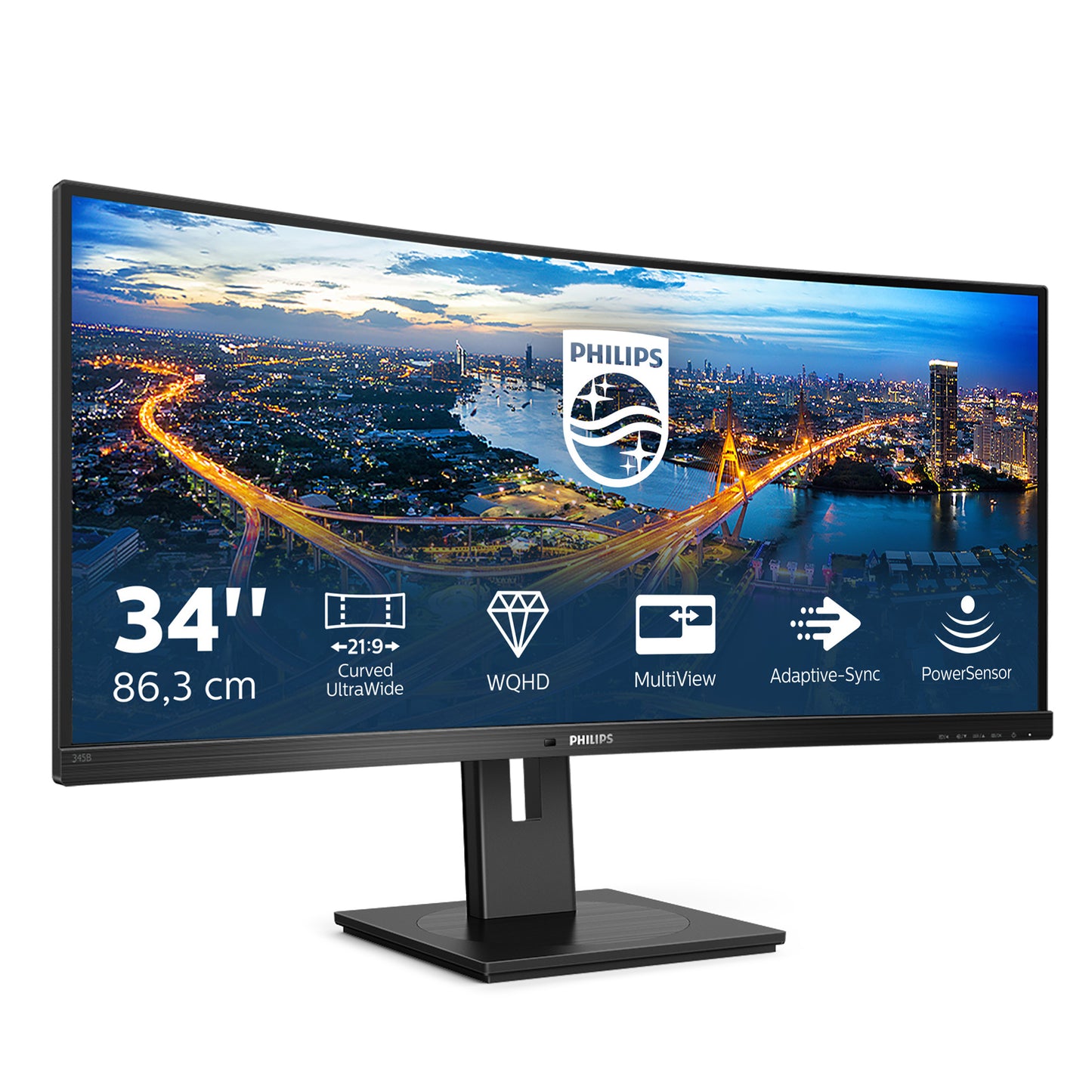 PHILIPS B-Line - 34 inch Curved - UltraWide Quad HD LED Monitor - 3440x1440 - HAS