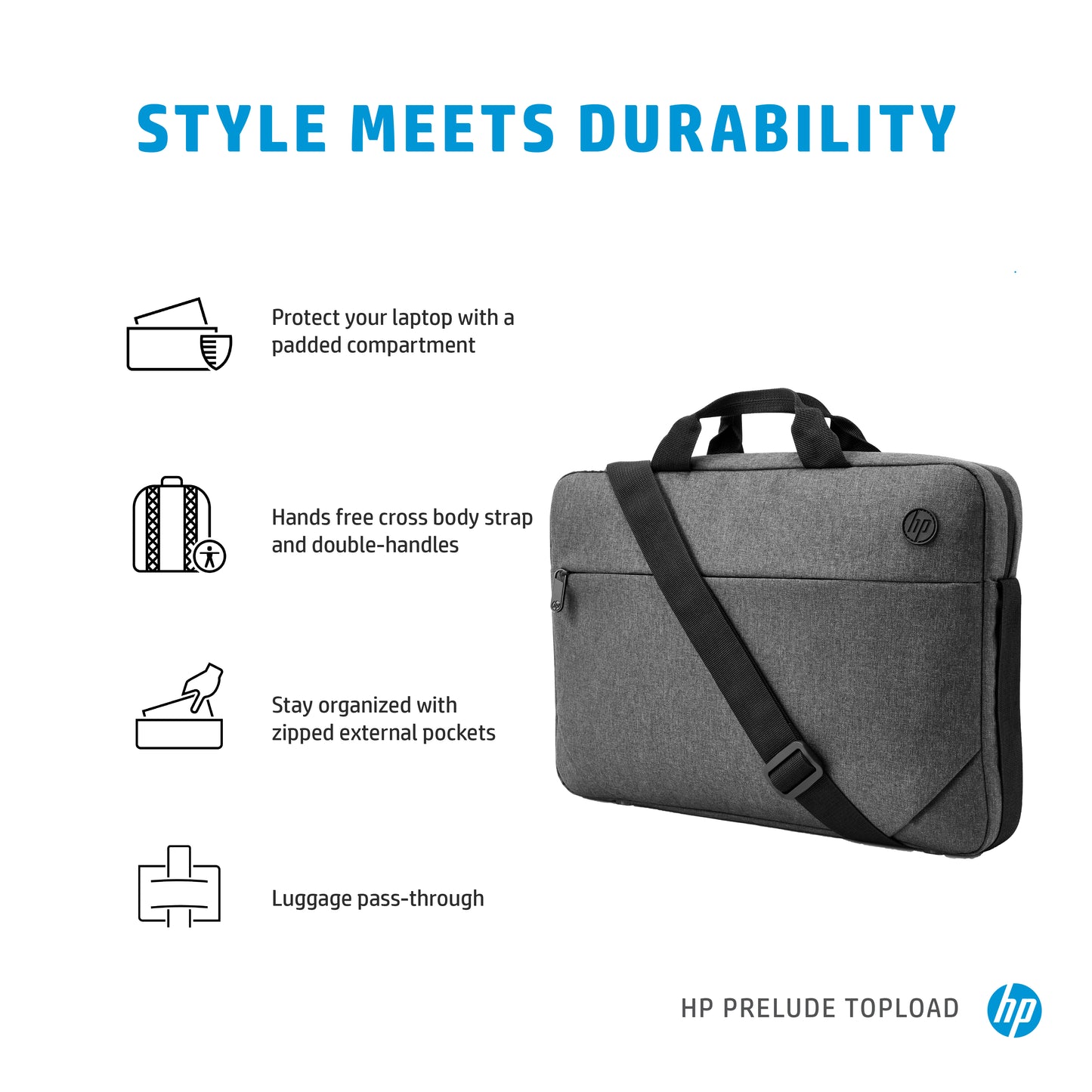 HP INC. 15.6 inch Prelude Topload Laptop Bag - Grey