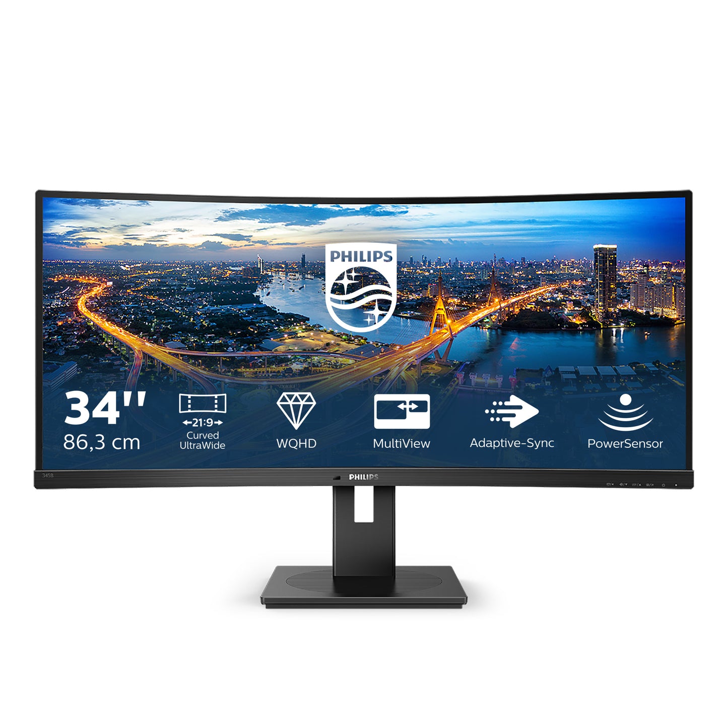 PHILIPS B-Line - 34 inch Curved - UltraWide Quad HD LED Monitor - 3440x1440 - HAS