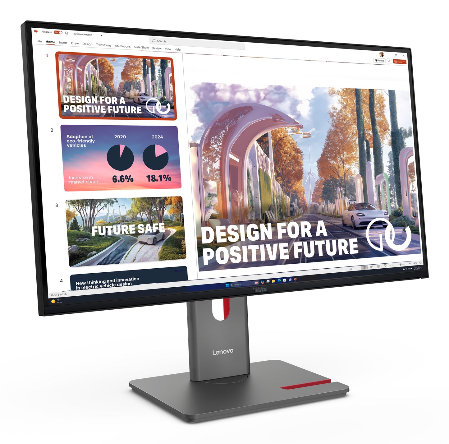 LENOVO ThinkVision P27QD-40 - 27 inch - Quad HD IPS LED Monitor - 2560x1440 - Pivot / HAS / RJ45 / USB-C