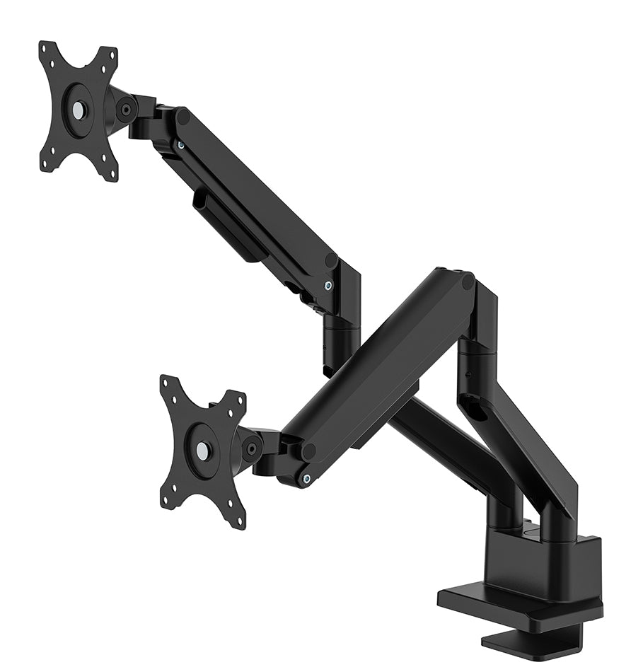 NEOMOUNTS NEXT Slim Dual Monitor Arm - 17-32inch - 1-9 kg/screen (curved 8 kg/screen) - Gas Spring - 180 Degrees - Stop Mechanism - Topfix
