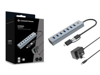 CONCEPTRONIC 7-Port USB 3.0 Hub with Power Adapter - 5Gbps - USB-A x 7