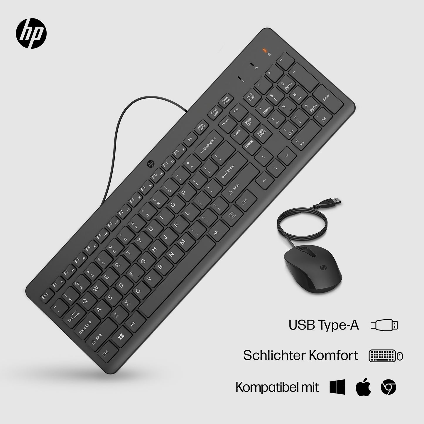 HP INC. 150 Wired Keyboard and Mouse - QWERTY