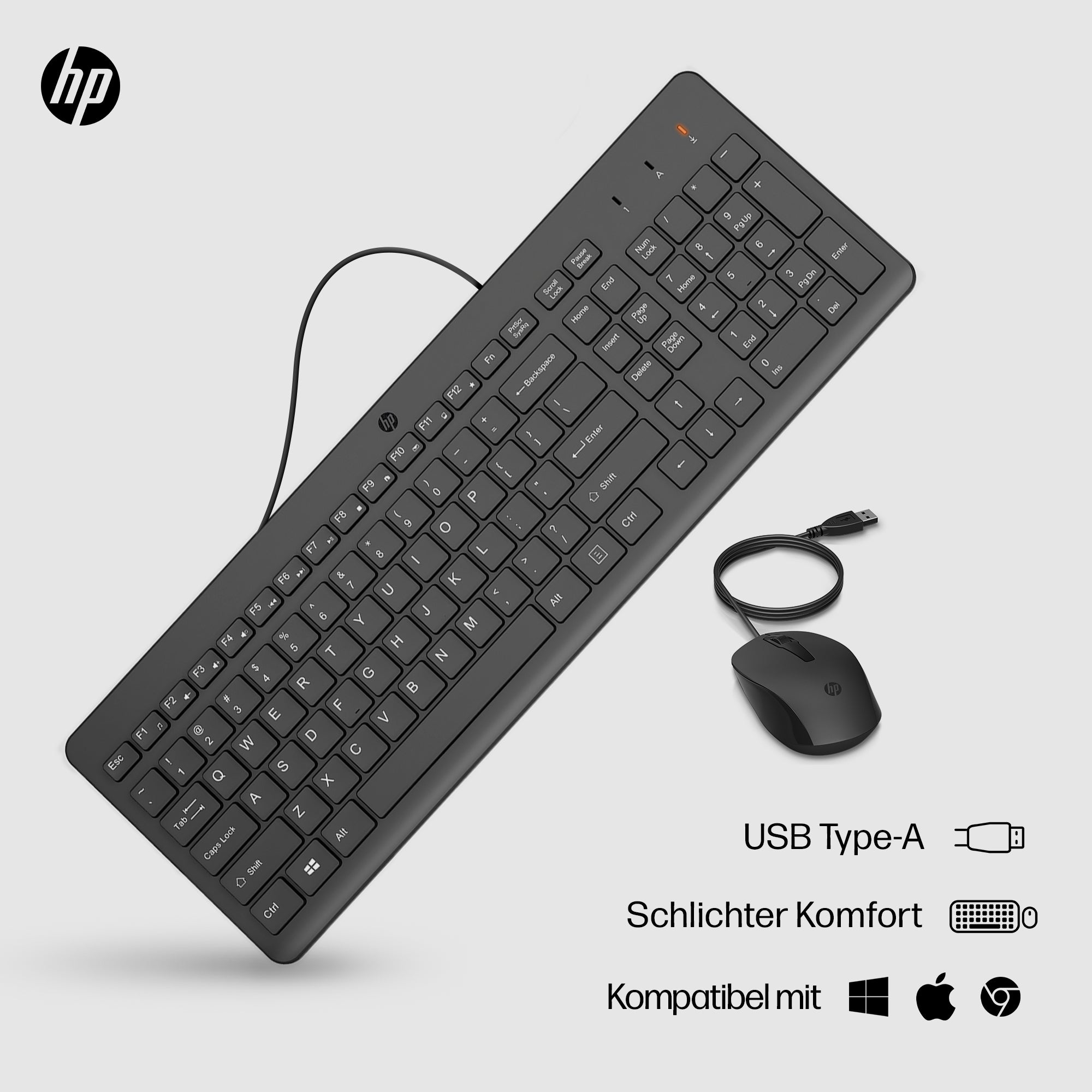 HP INC. 150 Wired Keyboard and Mouse - QWERTY