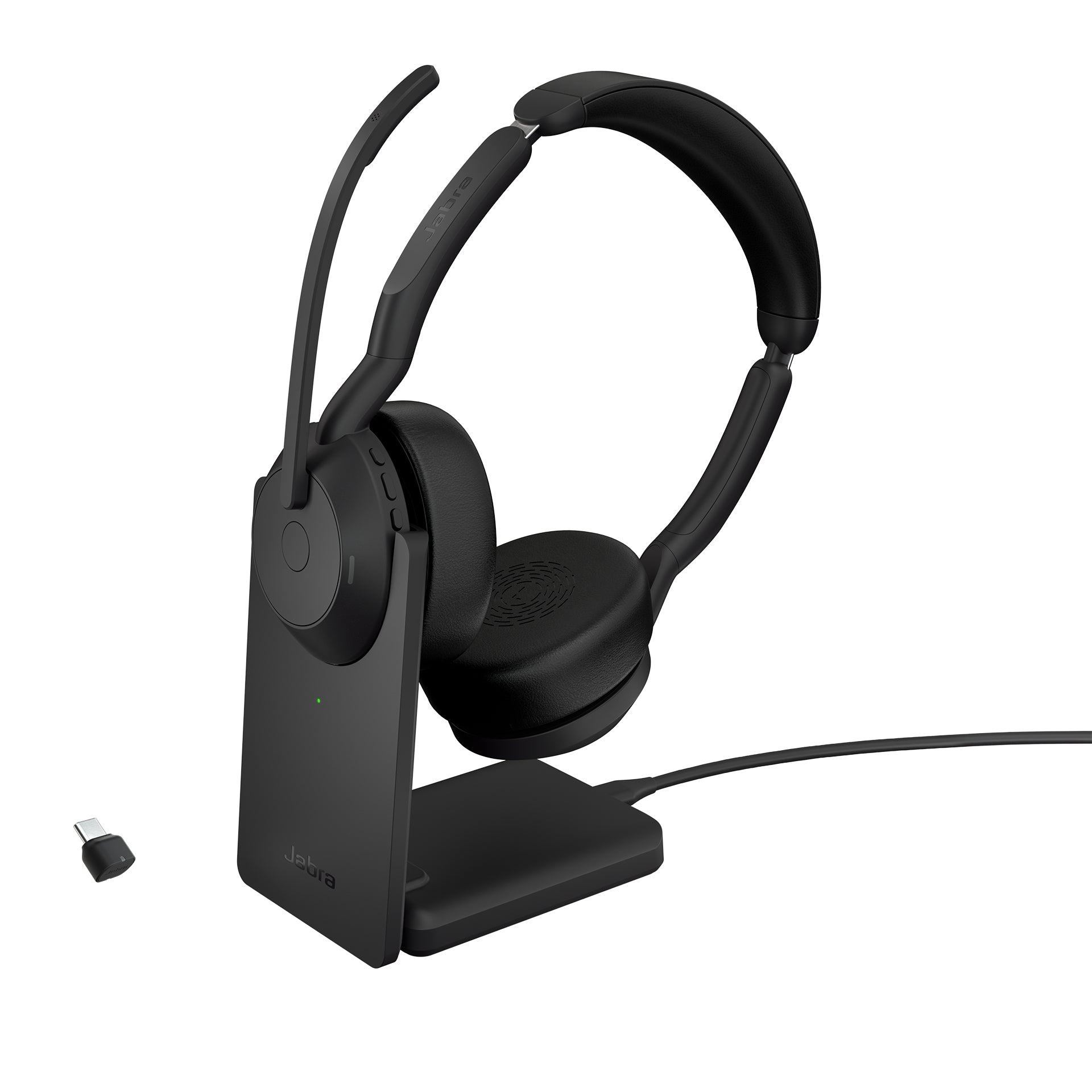 JABRA Evolve2 55 - UC Stereo - headset - with charging stand - USB-C