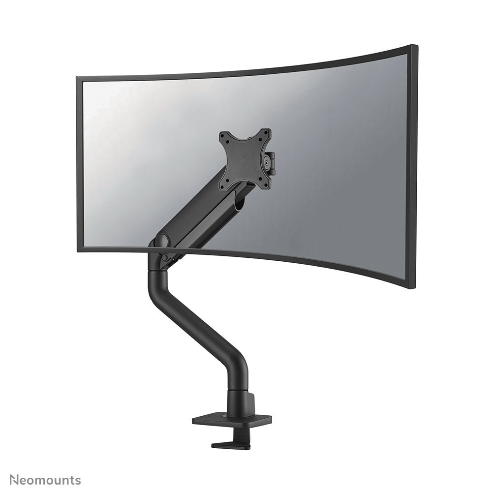NEOMOUNTS NEXT One Single Monitor Arm - 17-49inch - 1-18 kg (curved 15 kg) - Gas Spring - 180 Degrees - Stop Mechanism - Topfix - Black