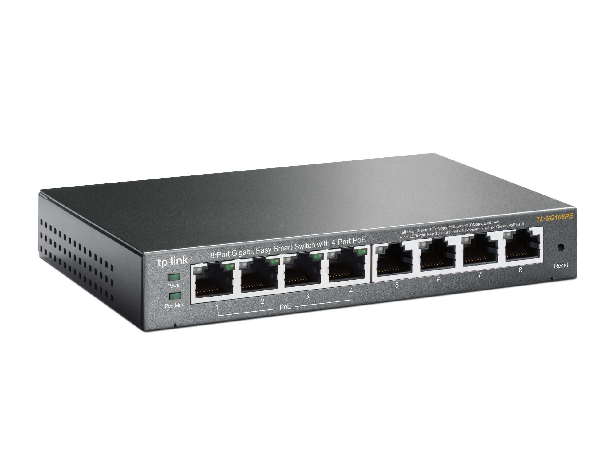 TP-LINK TL-SG108PE - SWITCH - 8 Port - 4x PoE - 55 Watt