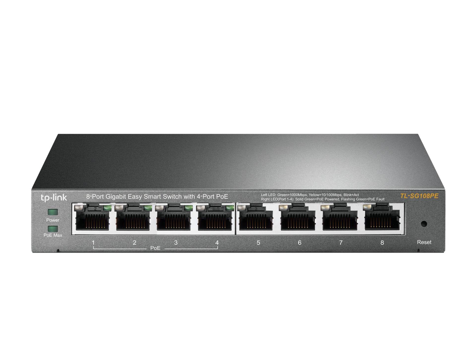 TP-LINK TL-SG108PE - SWITCH - 8 Port - 4x PoE - 55 Watt