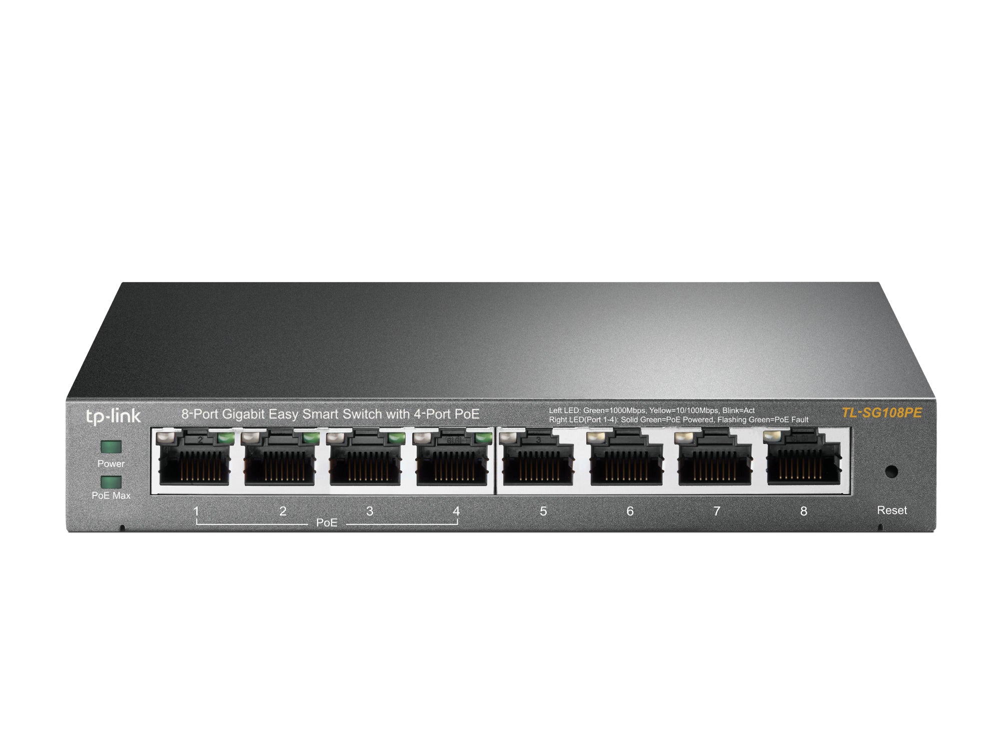 TP-LINK TL-SG108PE - SWITCH - 8 Port - 4x PoE - 55 Watt