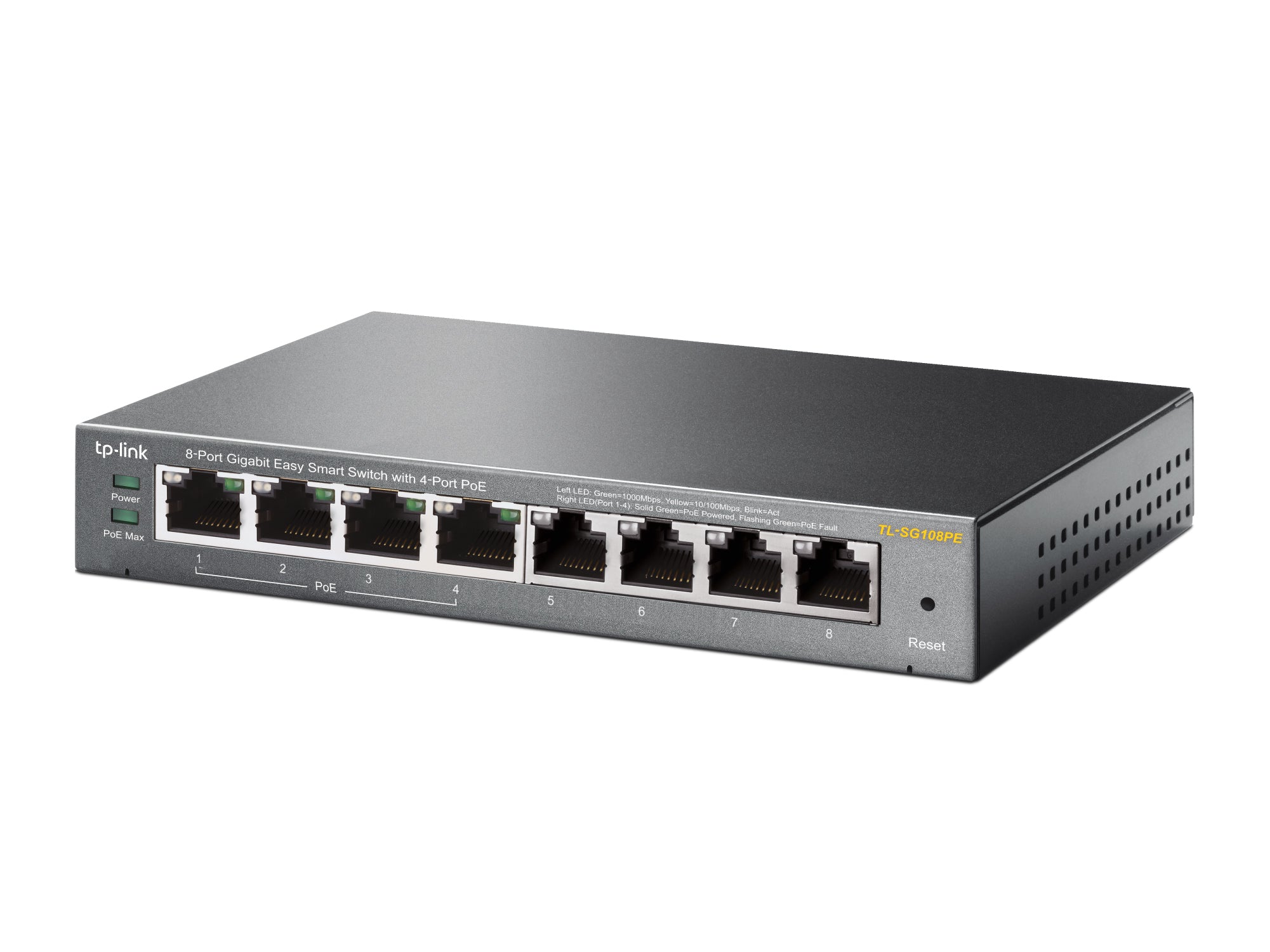 TP-LINK TL-SG108PE - SWITCH - 8 Port - 4x PoE - 55 Watt