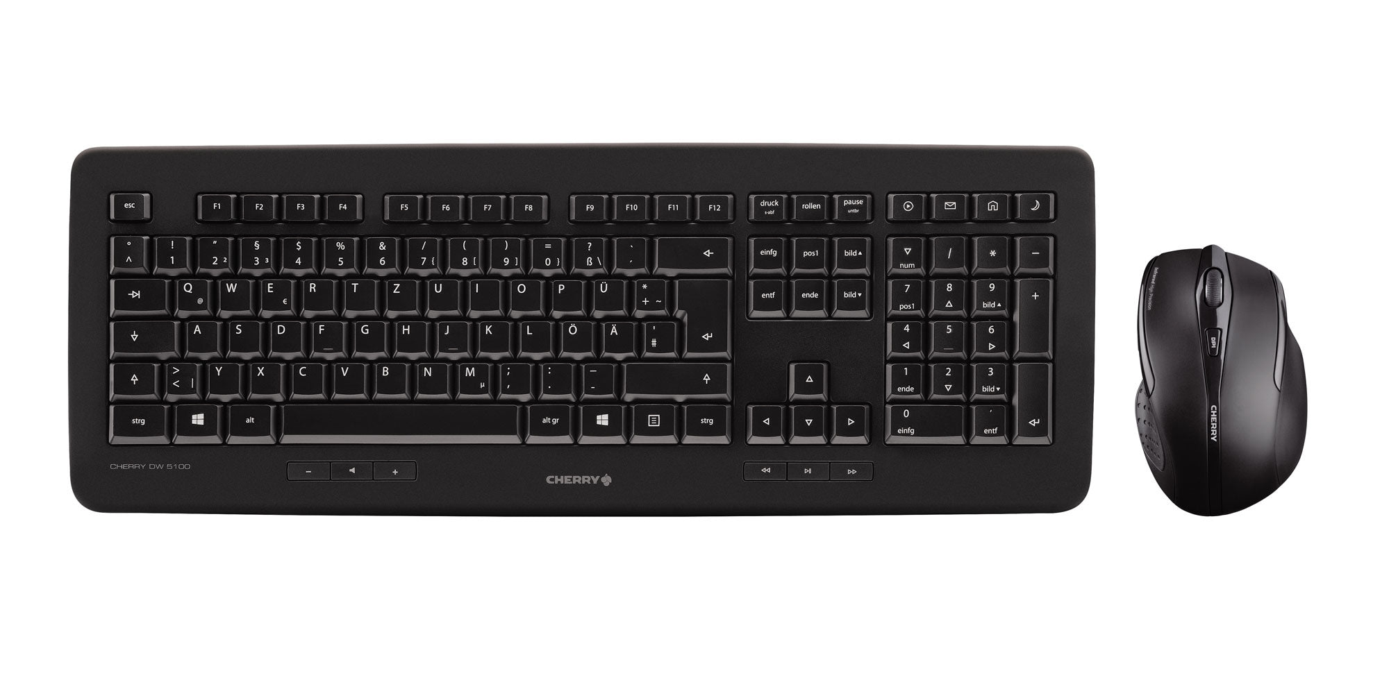 CHERRY DW 5100 - Desktop set - Wireless - AZERTY - Black