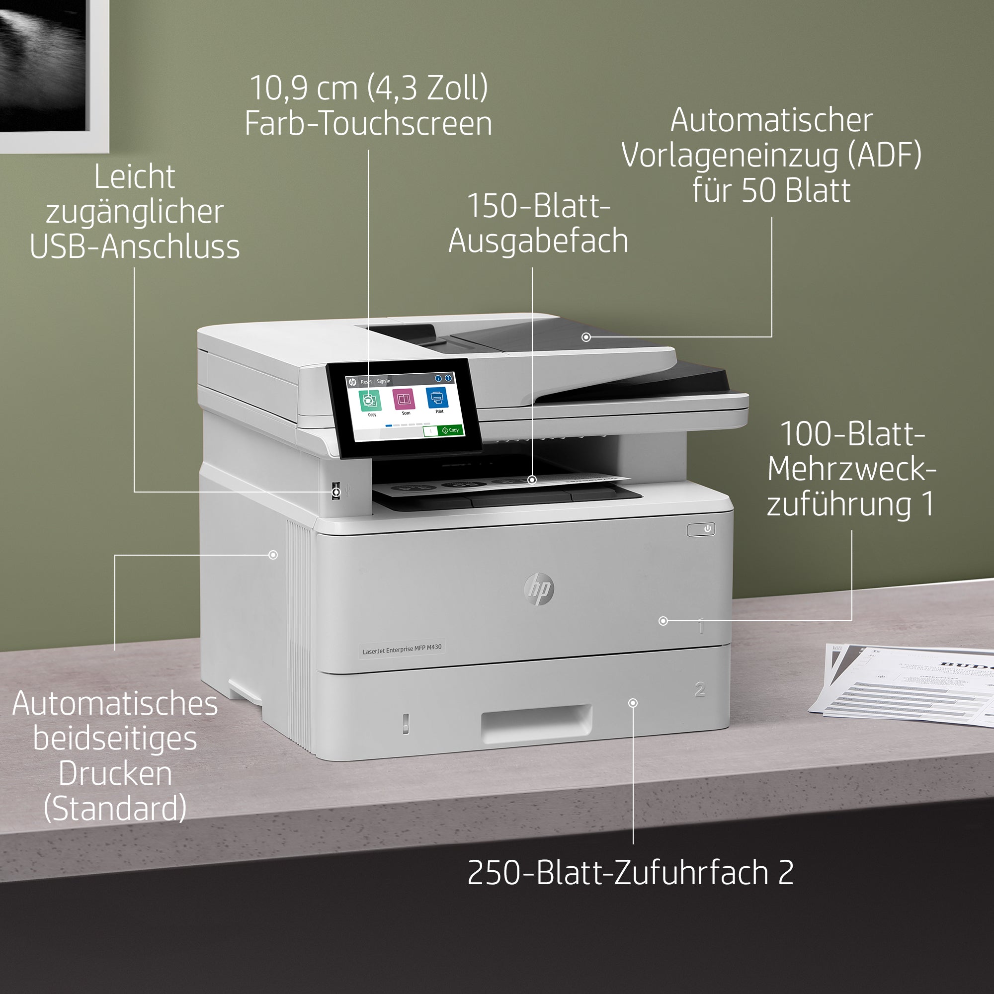 HP INC. LaserJet Enterprise MFP M430f Printer
