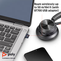HP INC. Poly Voyager 4320-M Microsoft Teams Certified Headset + BT700 dongle + Charging Stand