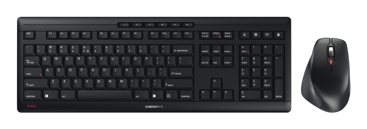 CHERRY STREAM COMFORT - Desktop set - Wireless - QWERTY - Black
