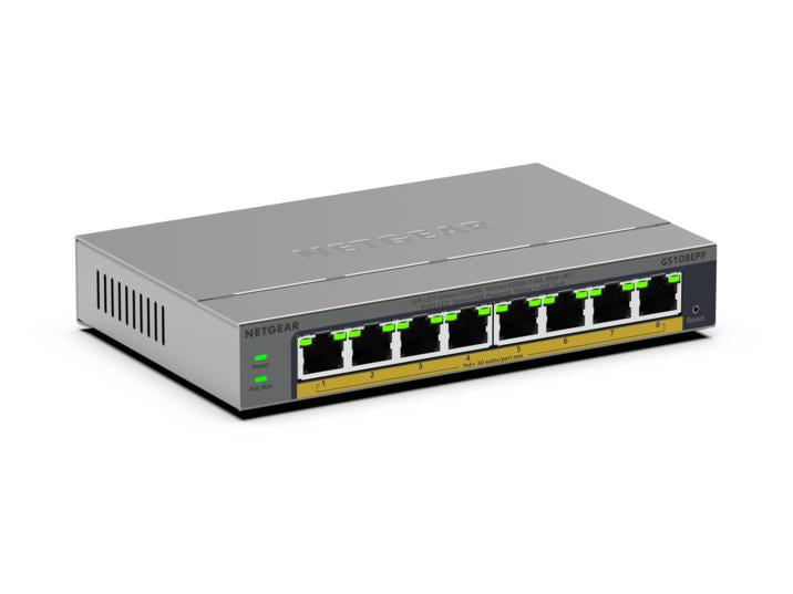 NETGEAR 8 - Port Unmanaged Gigabit PoE - Full Duplex