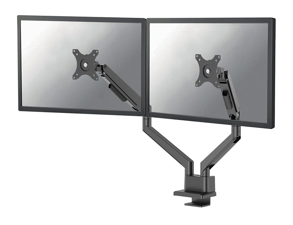 NEOMOUNTS NEXT Slim Dual Monitor Arm - 17-32inch - 1-9 kg/screen (curved 8 kg/screen) - Gas Spring - 180 Degrees - Stop Mechanism - Topfix