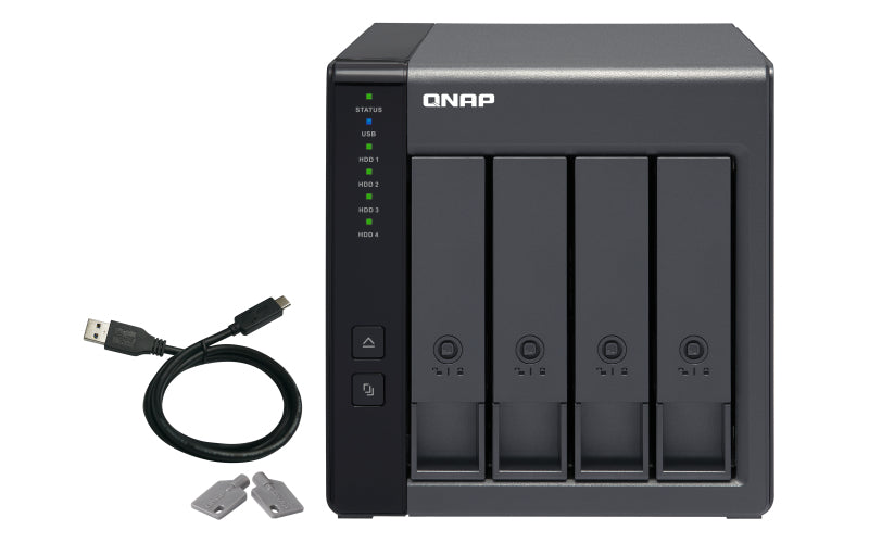 QNAP TR-004 HDD/SSD enclosure - 2.5 inch / 3.5 inch - Black