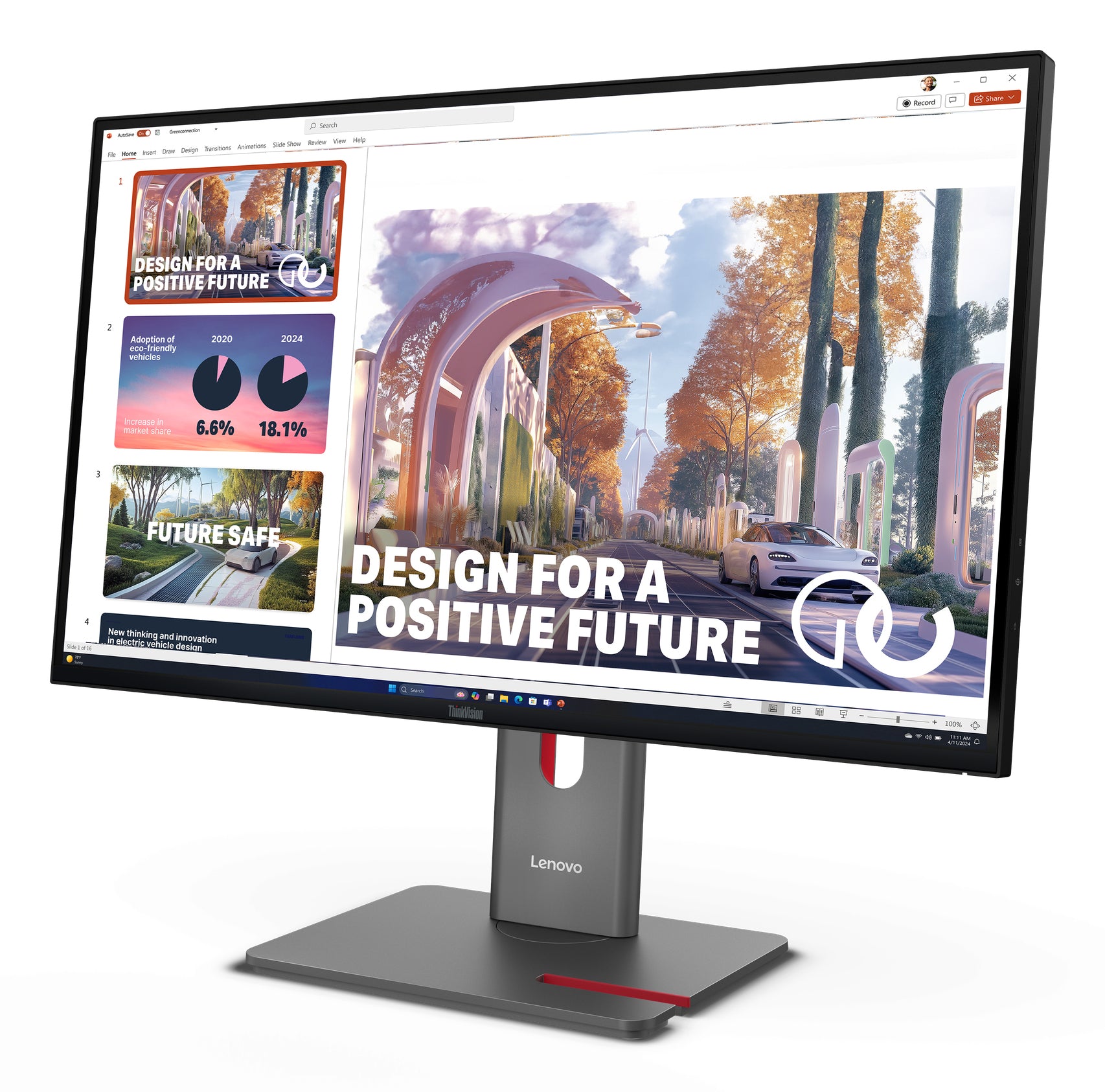 LENOVO ThinkVision P27QD-40 - 27 inch - Quad HD IPS LED Monitor - 2560x1440 - Pivot / HAS / RJ45 / USB-C
