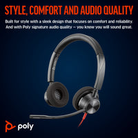 HP INC. Poly Blackwire 3320 Stereo USB-C Headset +USB-C/A Adapter