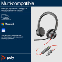 HP INC. Poly Blackwire 8225 Stereo USB-C Headset + USB-C/A Adapter