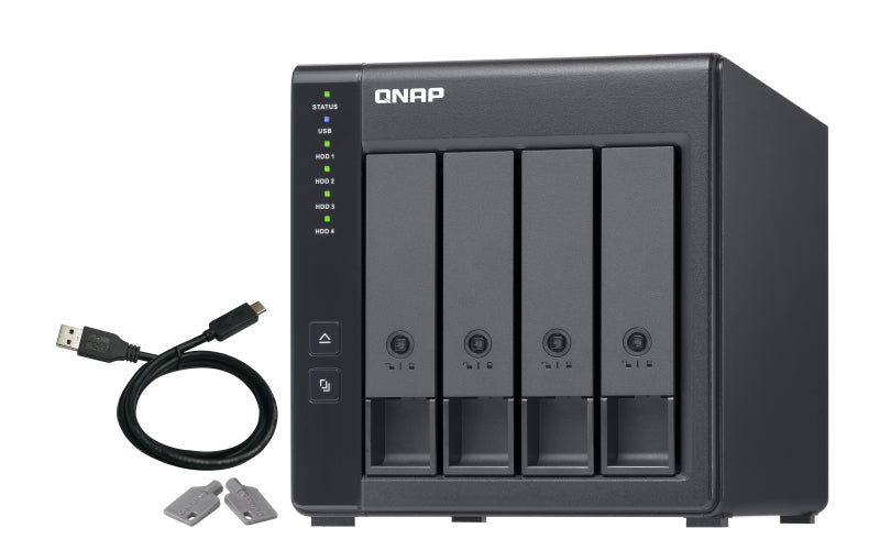 QNAP TR-004 HDD/SSD enclosure - 2.5 inch / 3.5 inch - Black