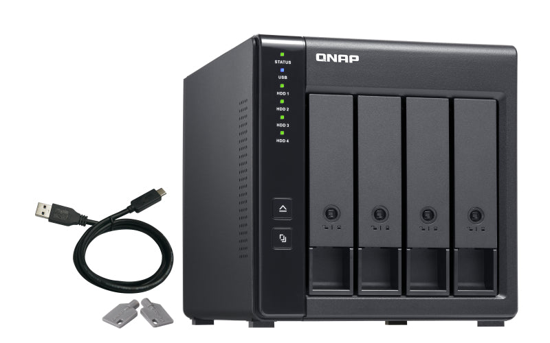 QNAP TR-004 HDD/SSD enclosure - 2.5 inch / 3.5 inch - Black