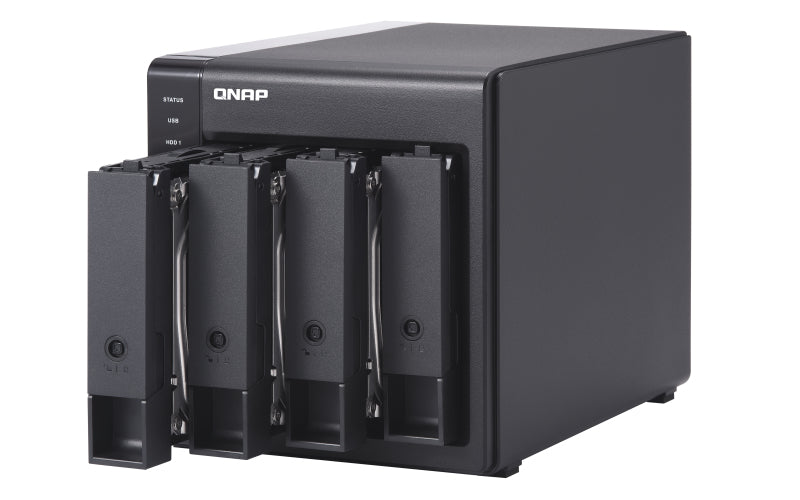 QNAP TR-004 HDD/SSD enclosure - 2.5 inch / 3.5 inch - Black