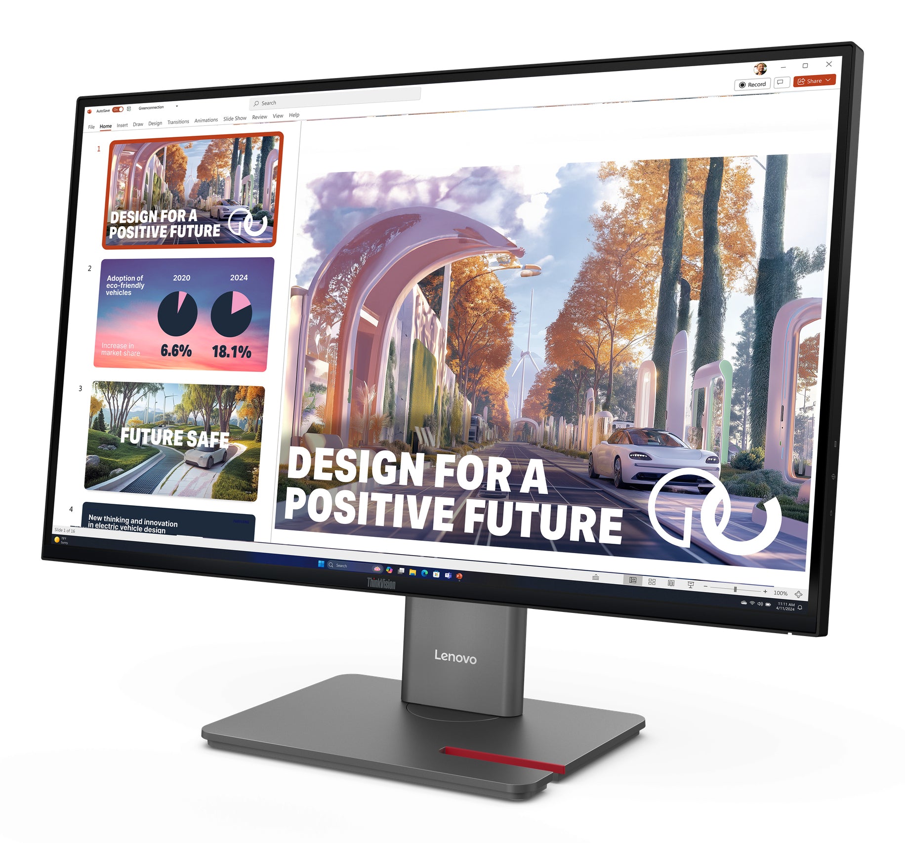 LENOVO ThinkVision P27QD-40 - 27 inch - Quad HD IPS LED Monitor - 2560x1440 - Pivot / HAS / RJ45 / USB-C