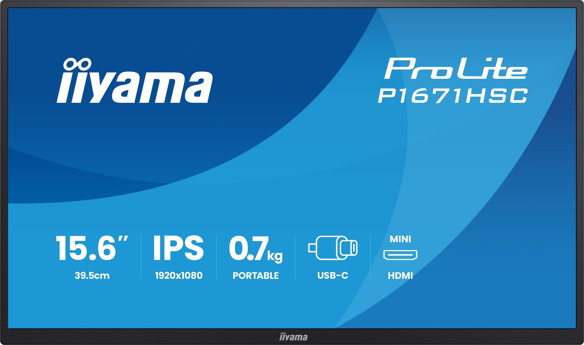 IIYAMA Prolite 15,6 inch Portable Full HD IPS Monitor - USB-C with leather cover