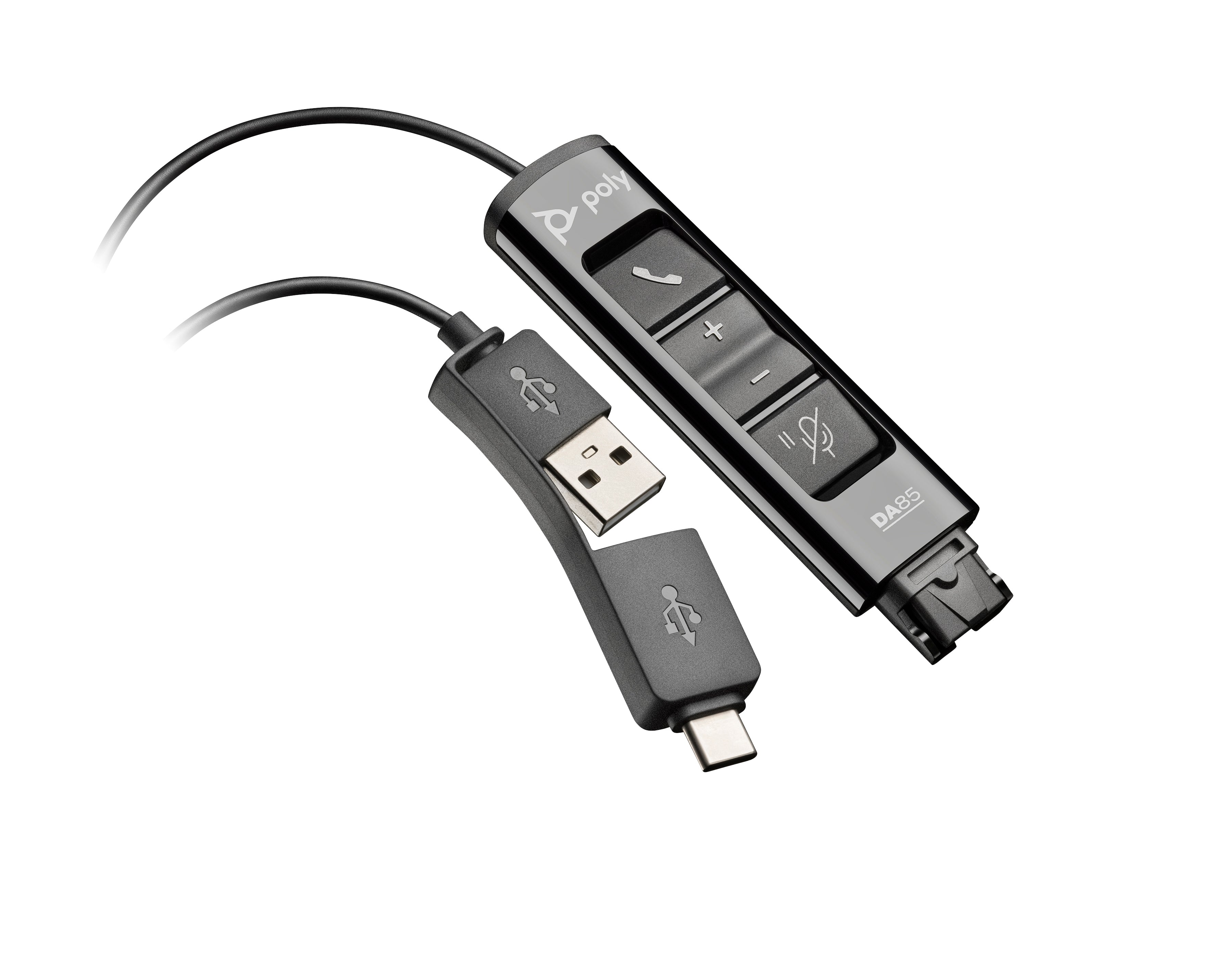 HP INC. Poly DA85 USB to QD Black Adapter TAA