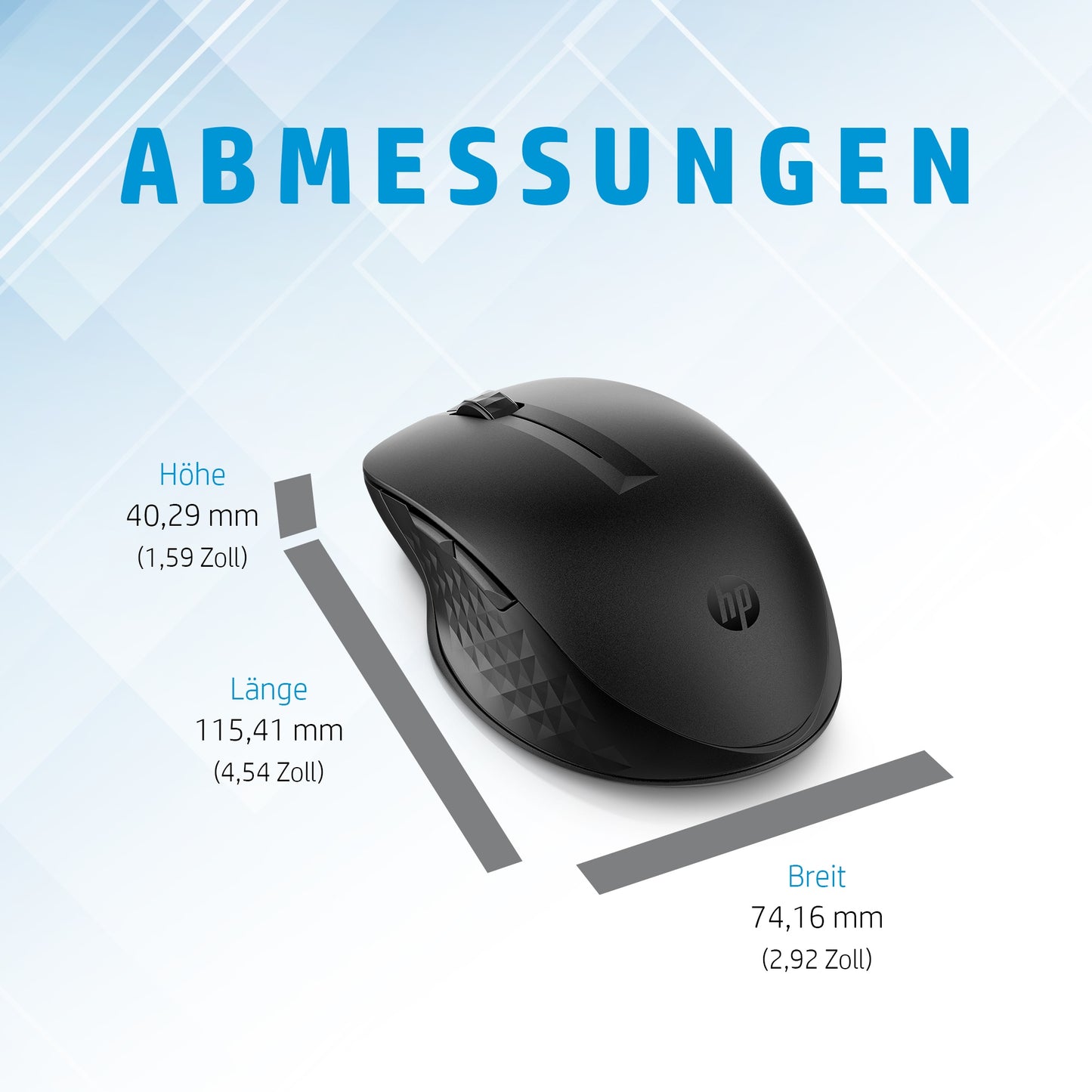 HP INC. 435 Wireless Ergonomic Mouse - Black