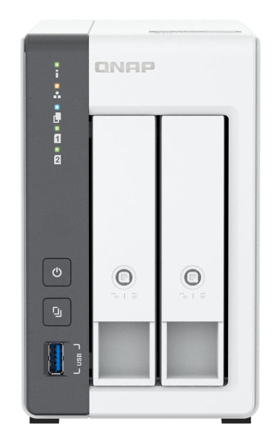 QNAP ARM 4-core Cortex-A55 2.0GHz - NAS Tower - 2x 3.5-inch SATA 6Gb/s