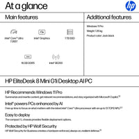 HP INC. EliteDesk 8 Mini G1i Desktop PC - Intel Core Ultra 7 265T - 16GB RAM - 512GB SSD - Windows 11 Pro - #AKD - QWERTY US - [ POLISH]