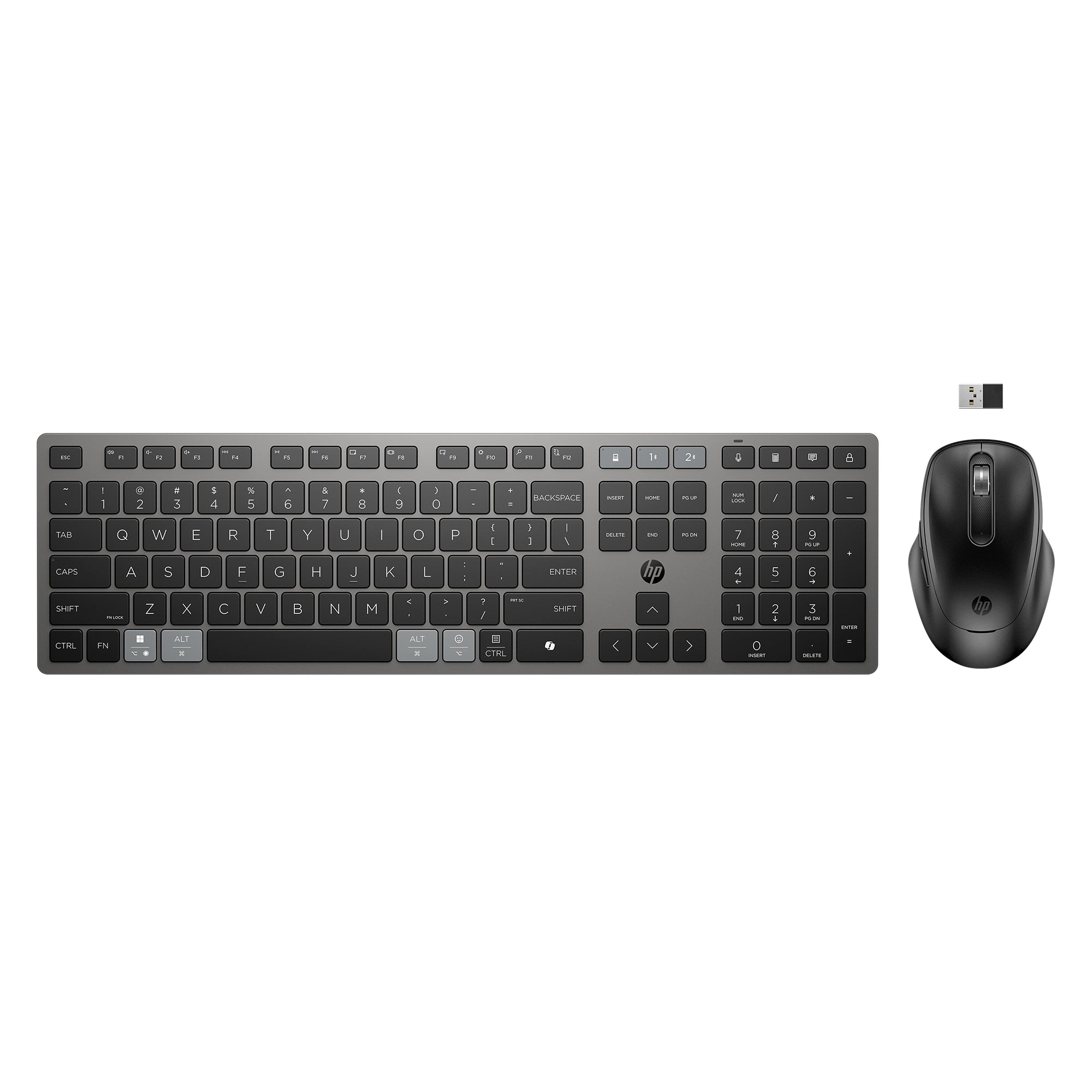 HP INC. 725 Multi-Device Rechargeable Wireless Keyboard and Mouse Combo - QWERTY US