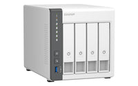 QNAP ARM 4-core Cortex-A55 - NAS Tower - 4 GB RAM - 4GB Flash - 4 Bays 3.5 inch - White