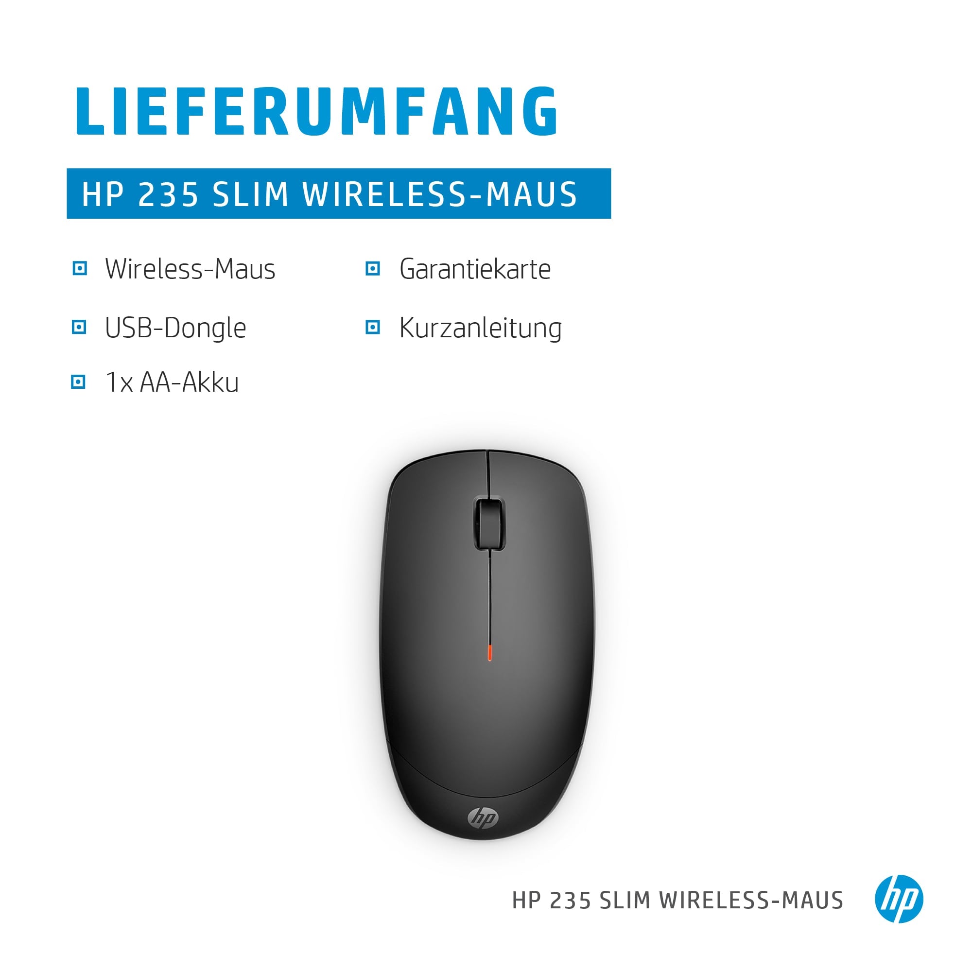 HP INC. 235 Slim Wireless Mouse - Black