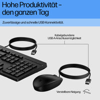HP INC. 225 Wired Keyboard and Mouse Set - QWERTY