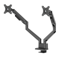NEOMOUNTS NEXT Slim Dual Monitor Arm - 17-32inch - 1-9 kg/screen (curved 8 kg/screen) - Gas Spring - 180 Degrees - Stop Mechanism - Topfix