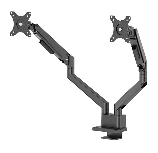 NEOMOUNTS NEXT Slim Dual Monitor Arm - 17-32inch - 1-9 kg/screen (curved 8 kg/screen) - Gas Spring - 180 Degrees - Stop Mechanism - Topfix
