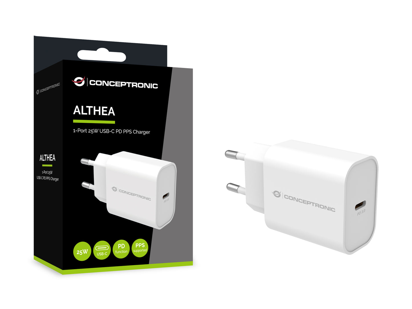 CONCEPTRONIC 1-Port 25W PPS USB-C PD Charger