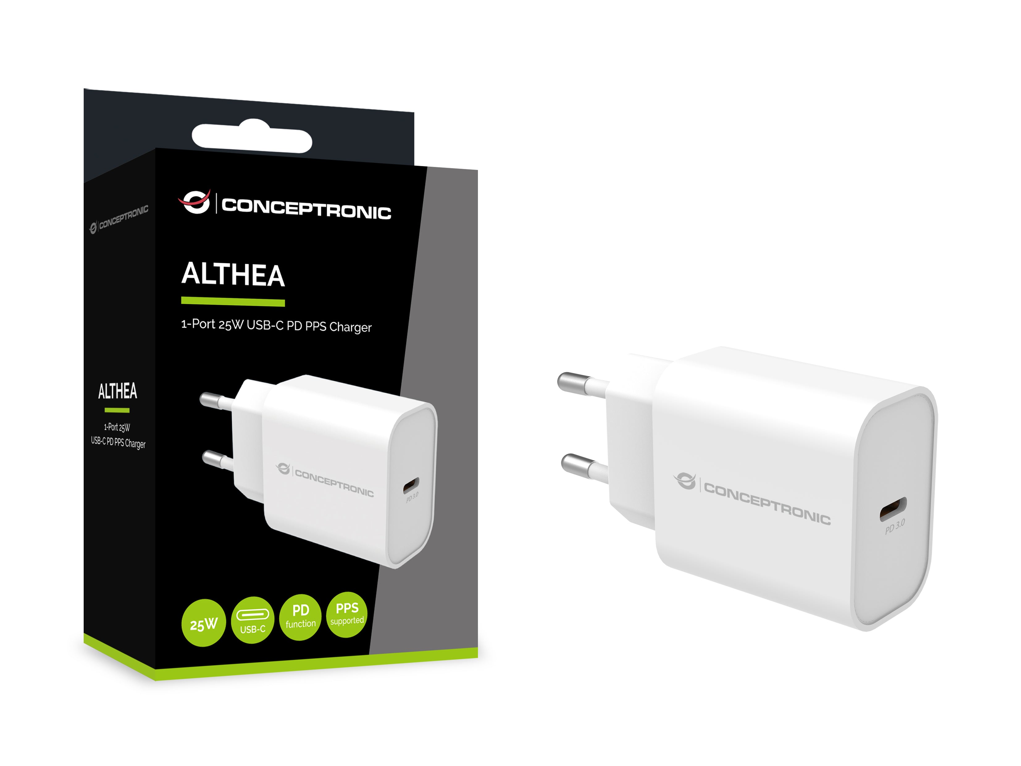 CONCEPTRONIC 1-Port 25W PPS USB-C PD Charger