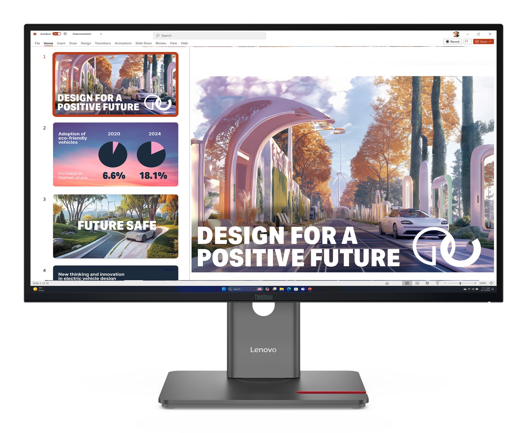 LENOVO ThinkVision P27QD-40 - 27 inch - Quad HD IPS LED Monitor - 2560x1440 - Pivot / HAS / RJ45 / USB-C
