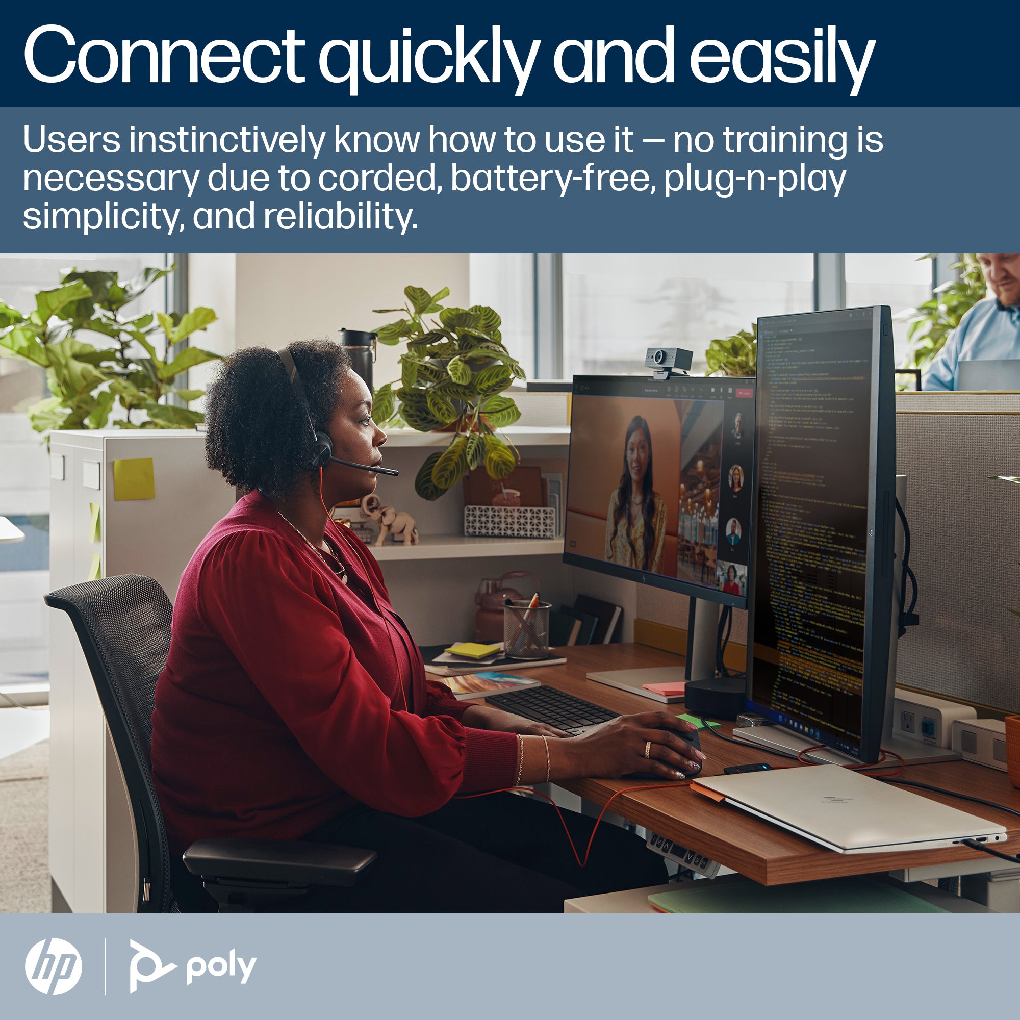 HP INC. Poly Blackwire 3320 Stereo Microsoft Teams Certified USB-C Headset + USB-C/A Adapter