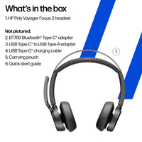 HP INC. Poly Voyager Focus 2 USB-C-C Headset + USB-C/A Adapter