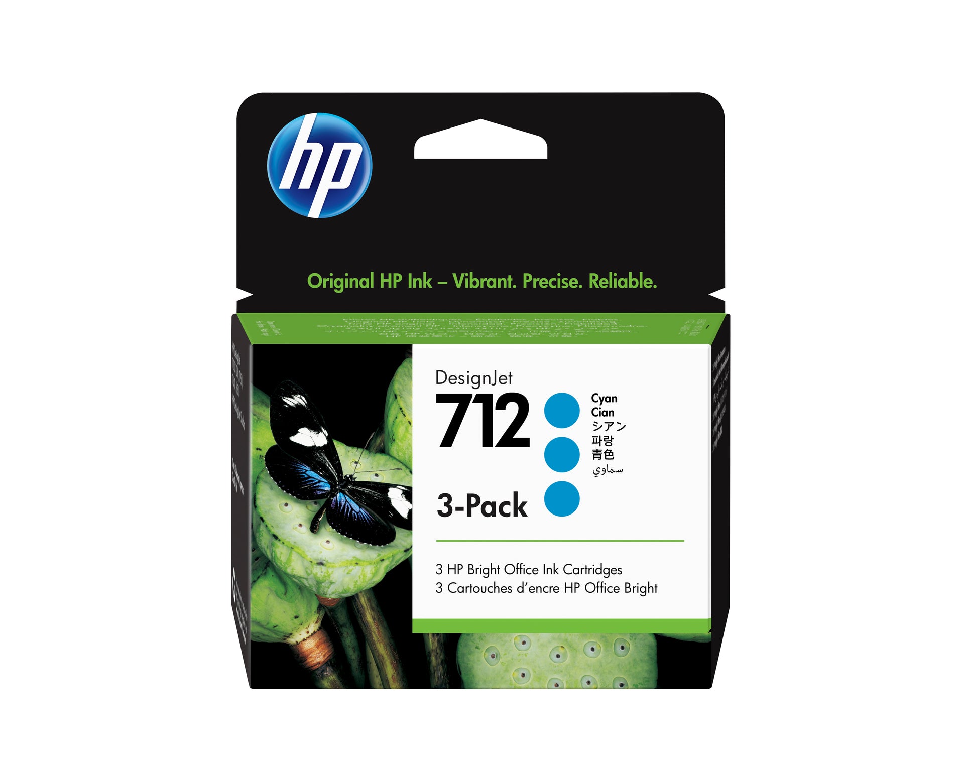 HP INC. HP 712 Cyan Ink Cartridge 3-Pack