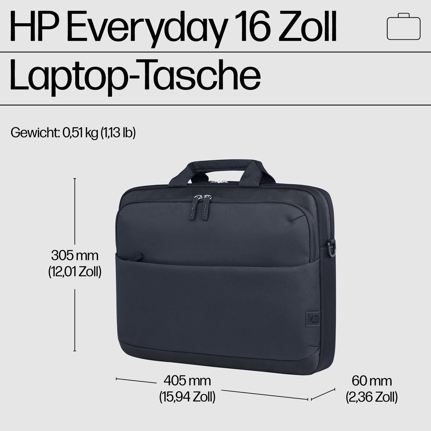 HP INC. Everyday Notebook Case - 16.1inch - Grey